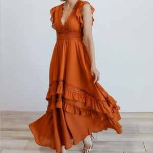 Ruffled and Tiered Maxi Dress